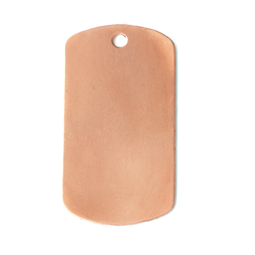 Metal Stamping Blanks Copper Large Dog Tag, 35mm (1.38") x 18mm (.71"), 24g, Pack of 5